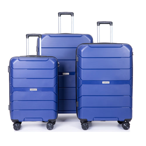 3-Piece Set Hardshell Suitcase Spinner Wheels PP Luggage Sets Lightweight Durable Suitcase with TSA Lock.