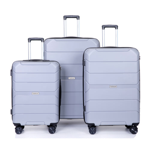 3-Piece Set Hardshell Suitcase Spinner Wheels PP Luggage Sets Lightweight Durable Suitcase with TSA Lock.