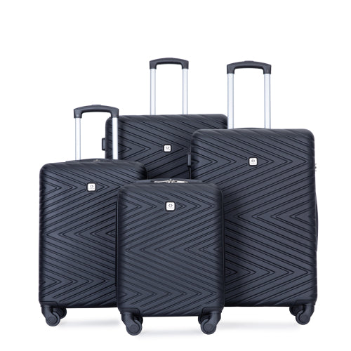 luggage 4-piece ABS lightweight suitcase with rotating wheels, 24 inch and 28 inch with TSA lock.