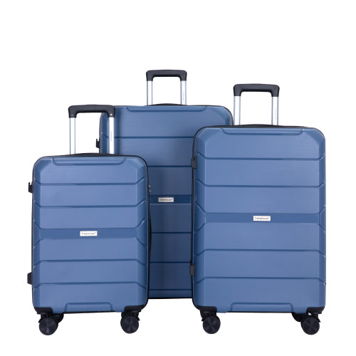 3-Piece Set Hardshell Suitcase Spinner Wheels PP Luggage Sets Lightweight Durable Suitcase with TSA Lock.